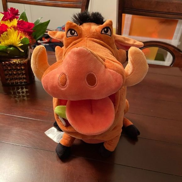 Disney Orange and Black Pumbaa Plush Toy - Picture 1 of 11